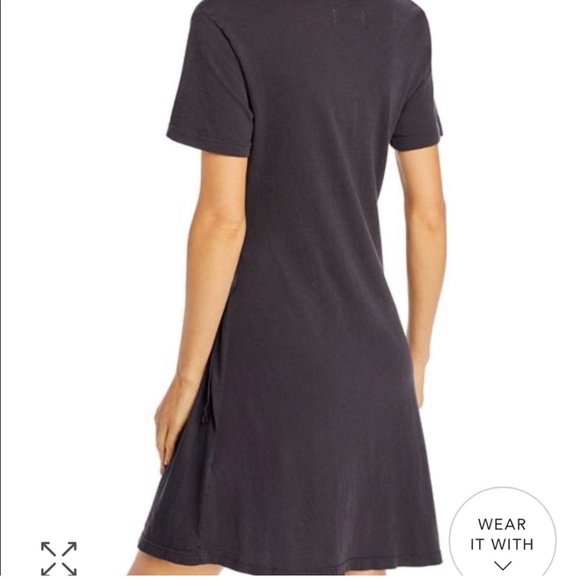 NWT Current/Elliott The Poppy Jersey Knit Washed Black Dress Size 0 reg $168 - Picture 2 of 8